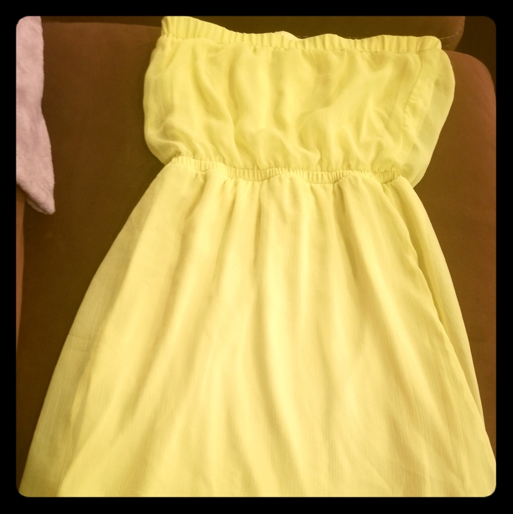 Strapless Neon Summer Dress